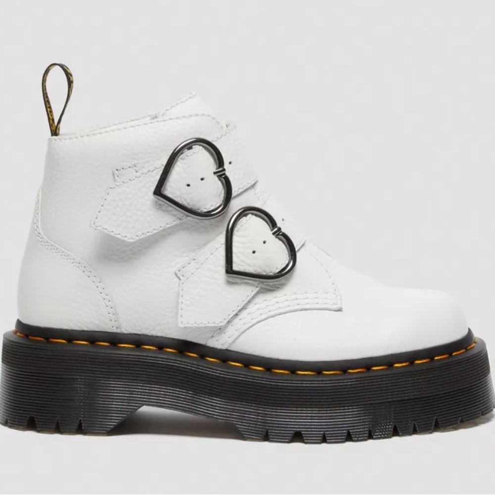 Dr. Martens Devon Heart Leather Platform Boots - Picture 6 of 15